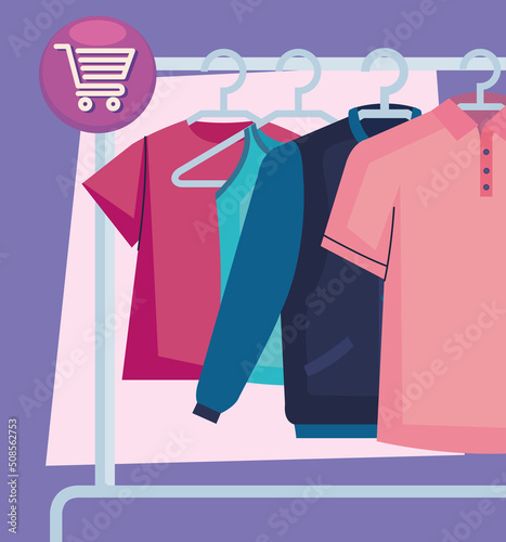 fashion clothes in store rack