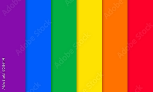 Simple paper striped line rainbow colorful happy LGBT pride month theme background frame vector design template. 