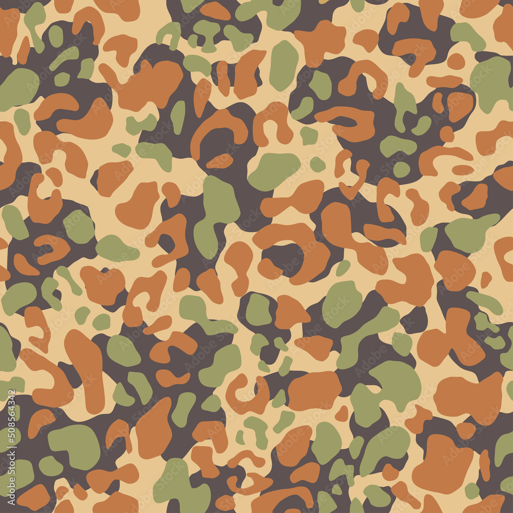 Leopard camouflage print, seamless pattern. Skin of cheetah