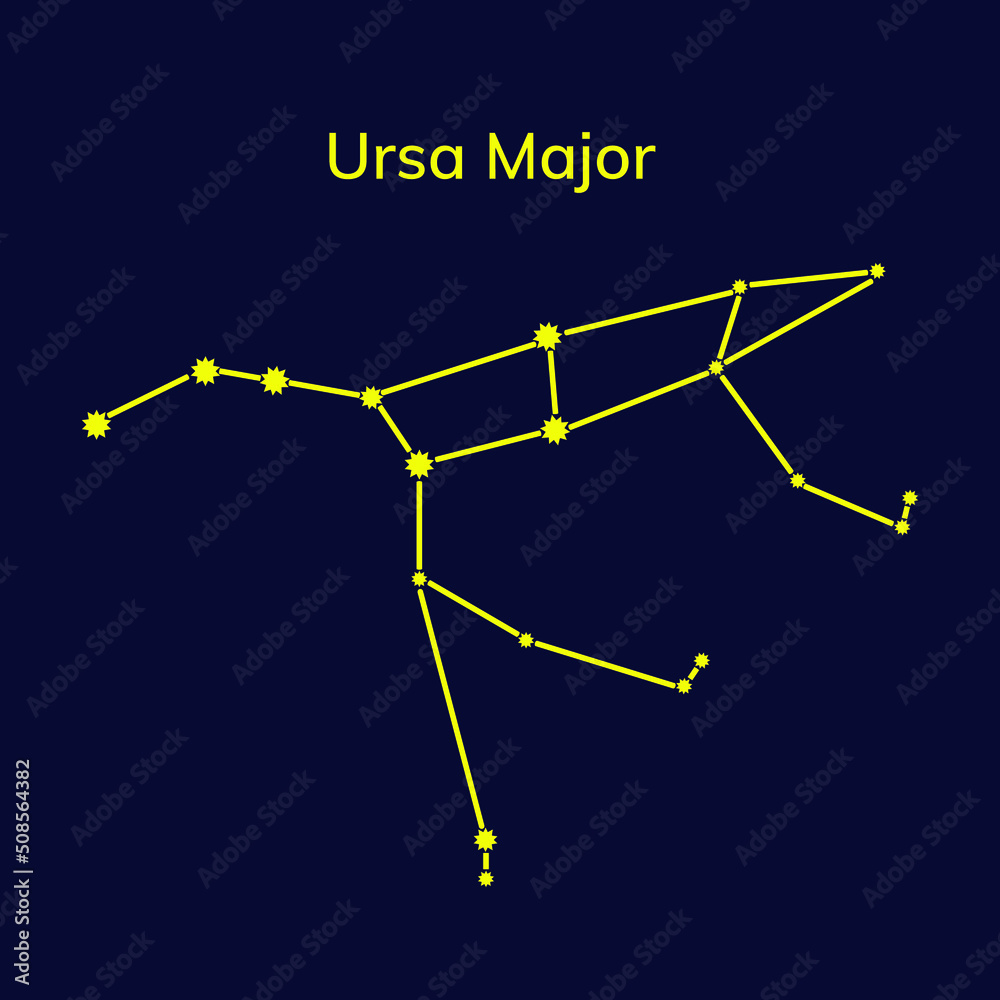 Fototapeta premium Constellations on a dark blue background