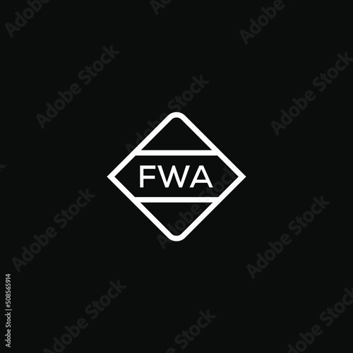 FWA 3 letter design for logo and icon.FWA monogram logo.vector illustration with black background. photo