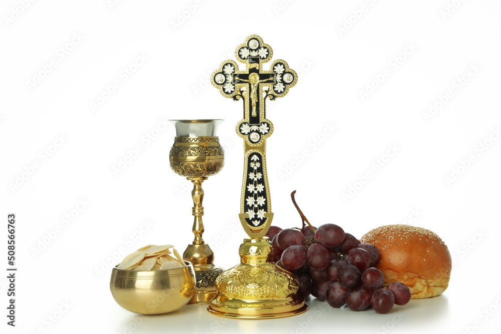 Concept of Eucharist, isolated on white background Concept of Eucharist, isolated on white background