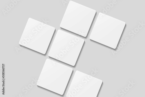 Wallpaper Mural Blank square business card for mockup. 3D Render.
 Torontodigital.ca