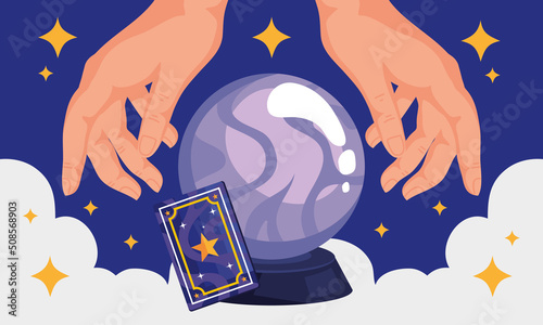 crystal ball with hands photo