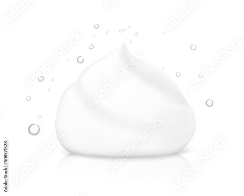 Creamy foam with bubbles. Vector illustration isolated on white background. Ready for use in your design. EPS10.	