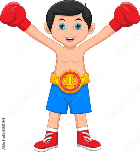 boy boxing champion cartoon