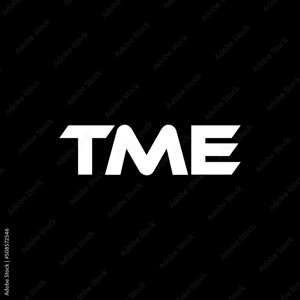 TME letter logo design with black background in illustrator, vector logo modern alphabet font overlap style. calligraphy designs for logo, Poster, Invitation, etc.