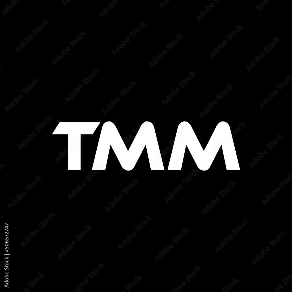 TMM letter logo design with black background in illustrator, vector logo modern alphabet font overlap style. calligraphy designs for logo, Poster, Invitation, etc.
