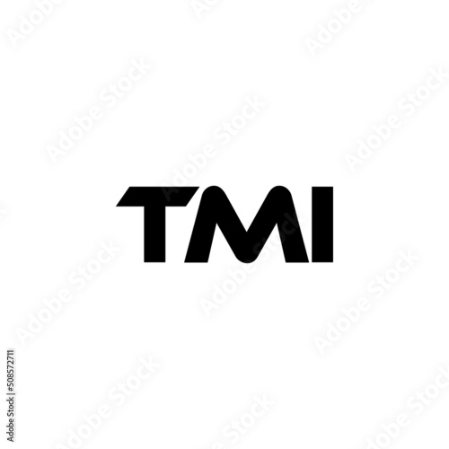 TMI letter logo design with white background in illustrator, vector logo modern alphabet font overlap style. calligraphy designs for logo, Poster, Invitation, etc. photo