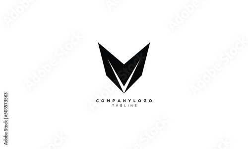 MV VM Abstract initial monogram letter alphabet logo design