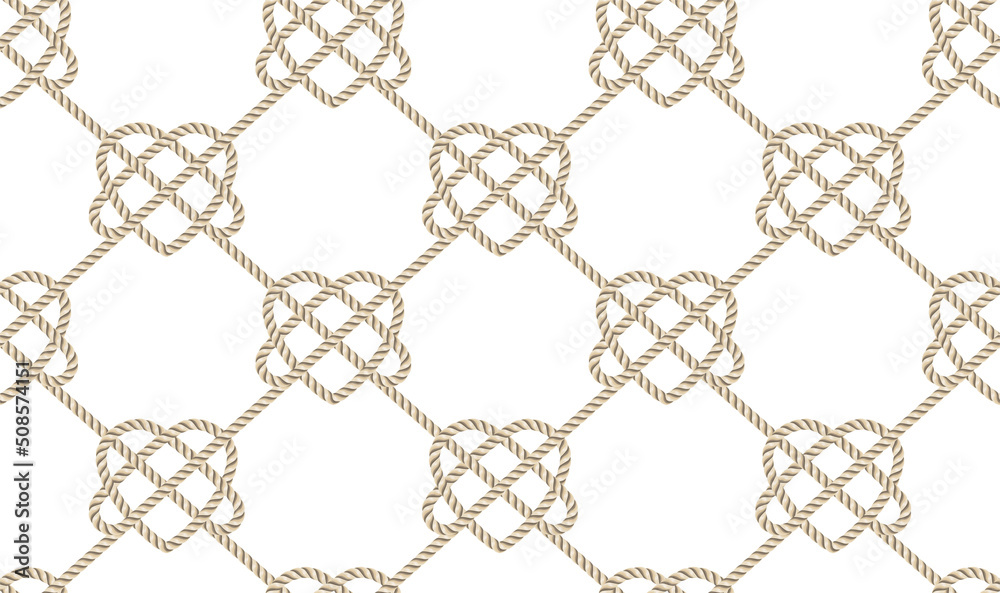Fototapeta premium Rope seamless pattern, great for wallpaper and textile.