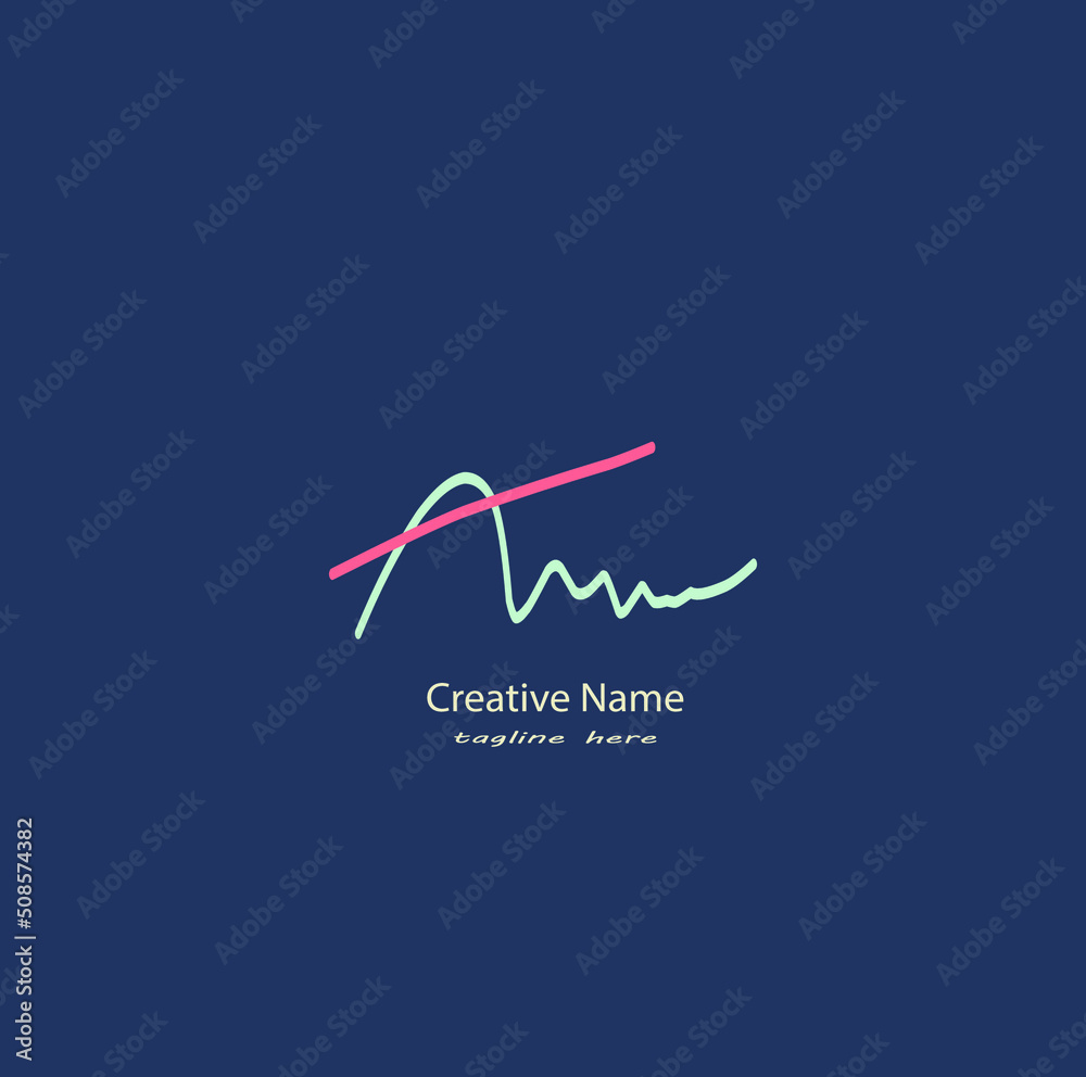 Naklejka premium Aw Initial Handwriting Logo Illustrations & Vectors