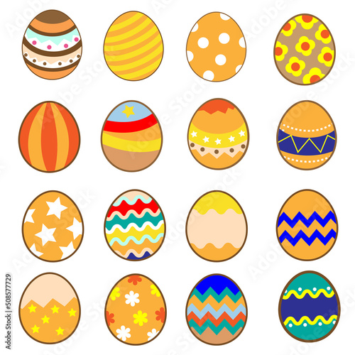 Cute easter egg icon with decoration