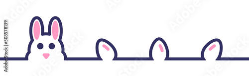 Easter banner with rabbit and egg vector icon illustration