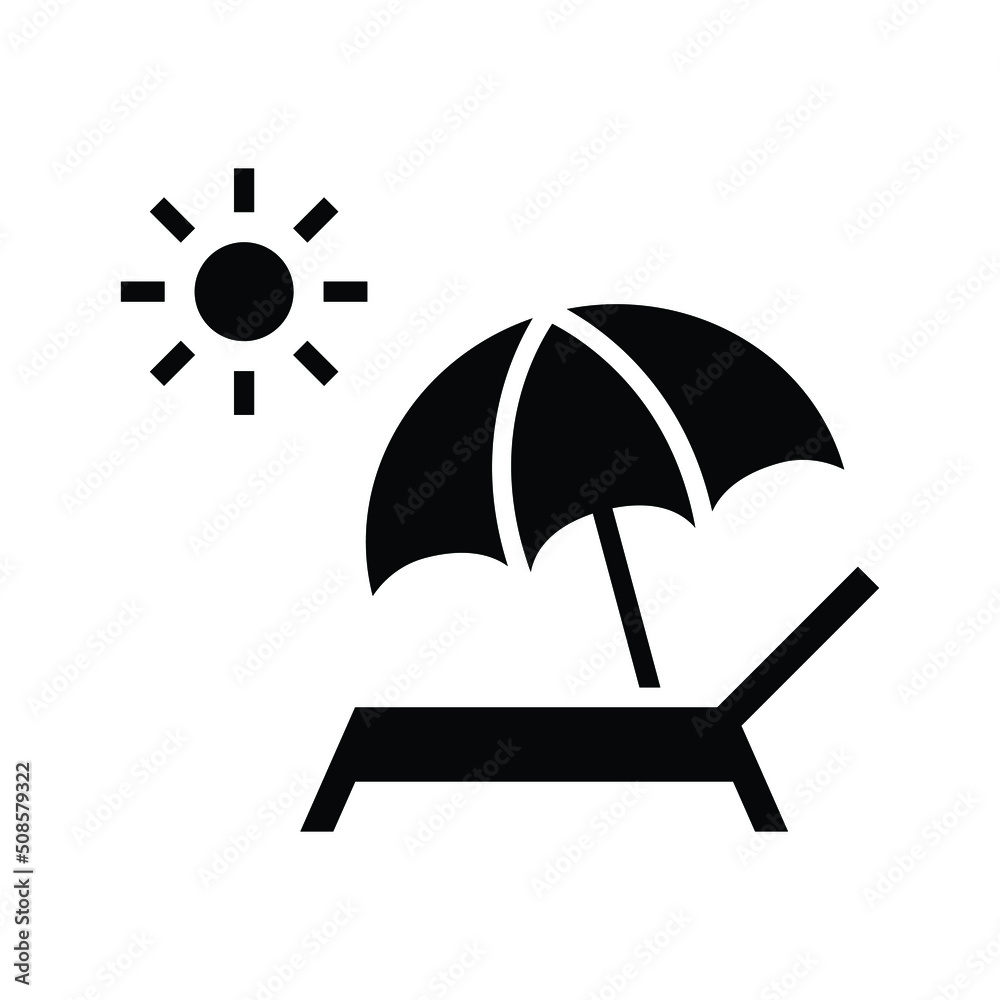 Beach chair vector icon symbol design Beach chair vector icon symbol design