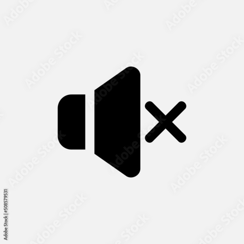 No sound icon in solid style about essentials, use for website mobile app presentation