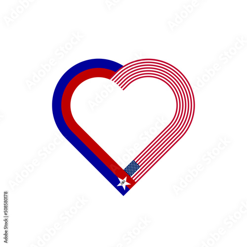 unity concept. heart ribbon icon of san antonio and united states flags. vector illustration isolated on white background