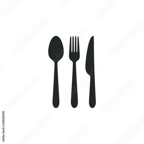 simple cutlery and food icon