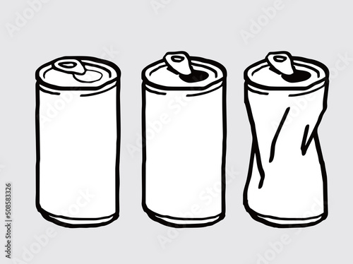Soft drink cans illustration set vector