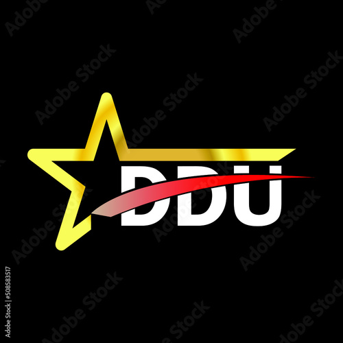 DDU letter logo design. DDU creative  letter logo. simple and modern letter logo. DDU alphabet letter logo for business. Creative corporate identity and lettering. vector modern logo  photo