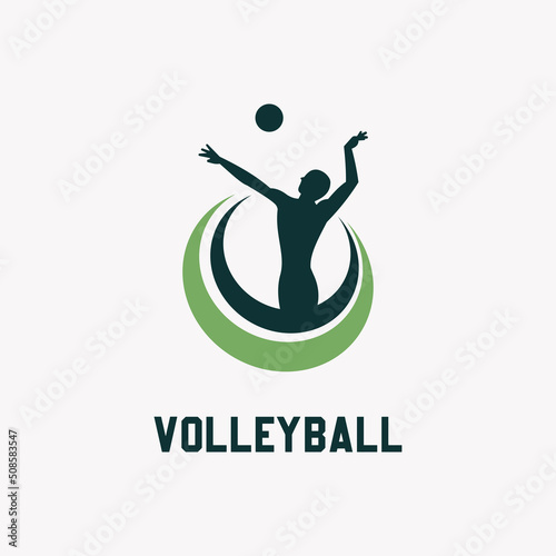 Volleyball logo template design vector icon illustration