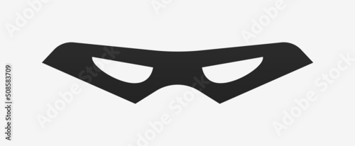 Black bandit goggles mask. Criminal symbol of crime and ganster