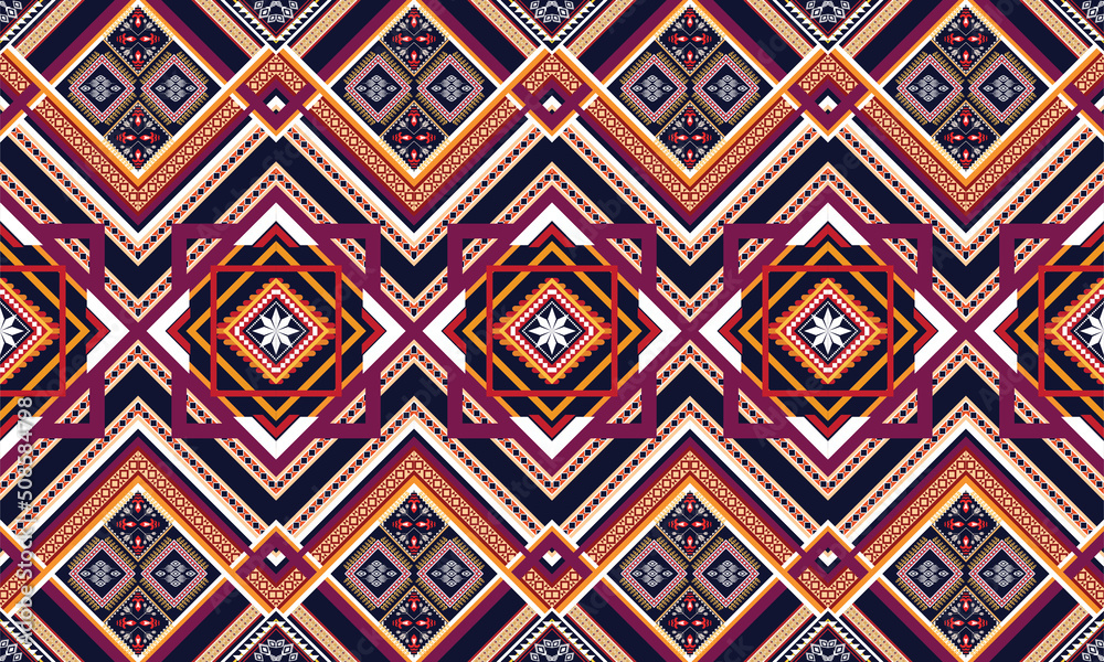 Geometric ethnic flower pattern for background,fabric,wrapping,clothing,wallpaper,Batik,carpet,embroidery style. Geometric ethnic flower pattern for background,fabric,wrapping,clothing,wallpaper,Batik,carpet,embroidery style.