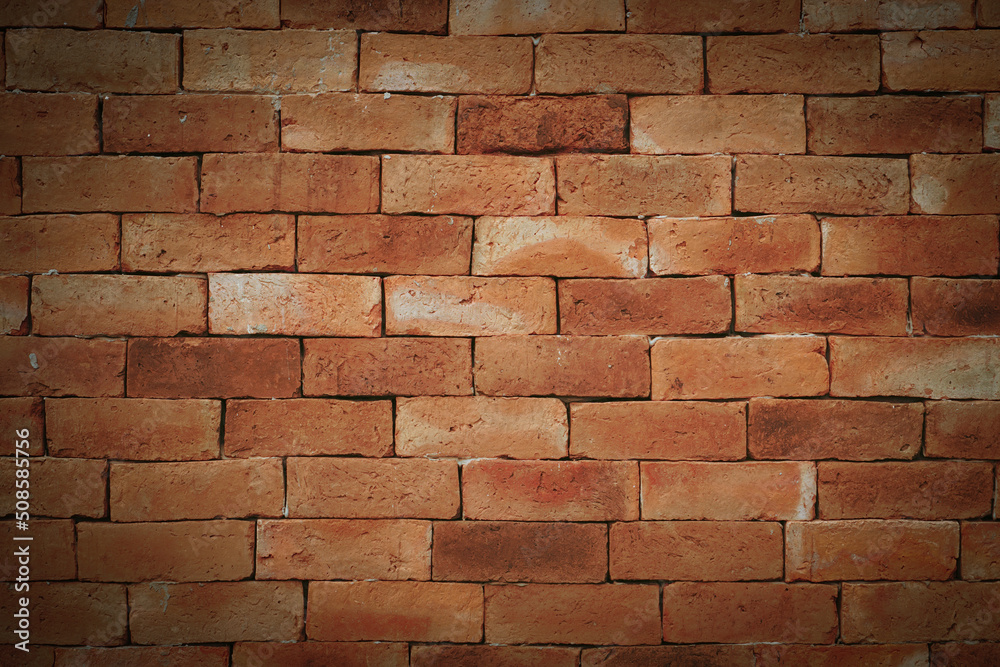 Fototapeta premium Red brick wall texture. Abstract brick wall background.
