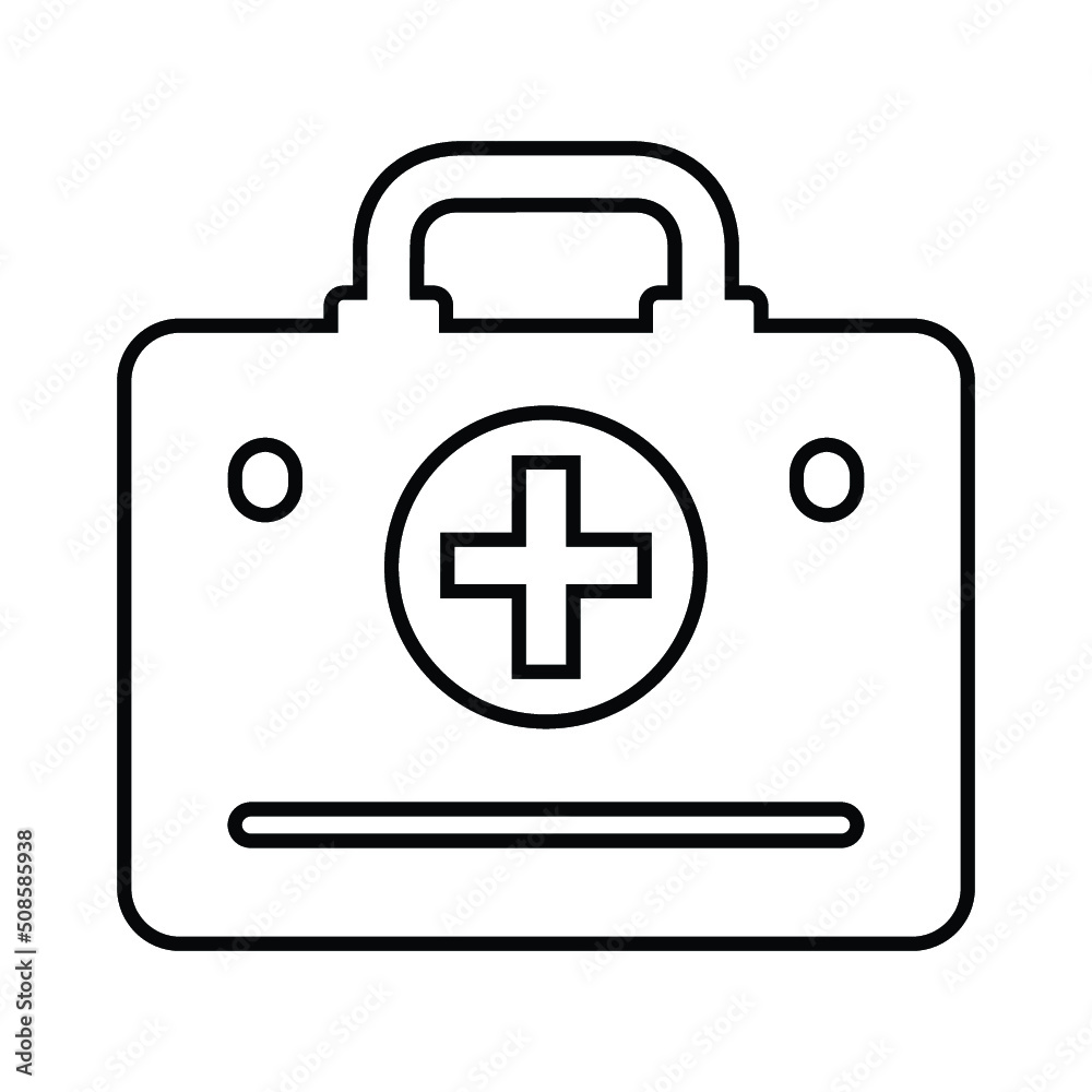 Emergency medicine, medical help outline icon. Line art vector. Emergency medicine, medical help outline icon. Line art vector.