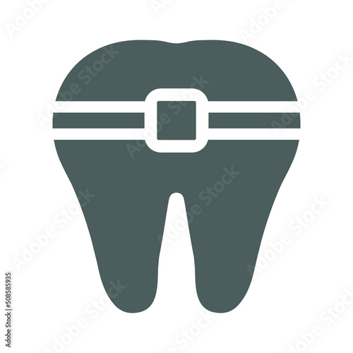 Dental problems, orthodontics icon. Gray vector graphics.