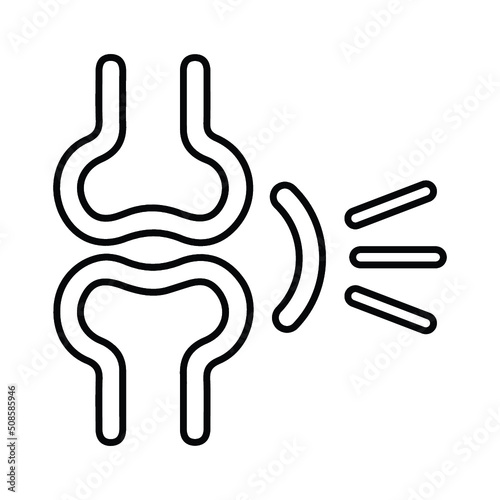 Joints, rheumatology outline icon. Line art vector.