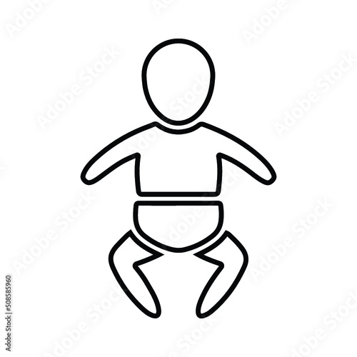 Newborn line icon. Outline vector.