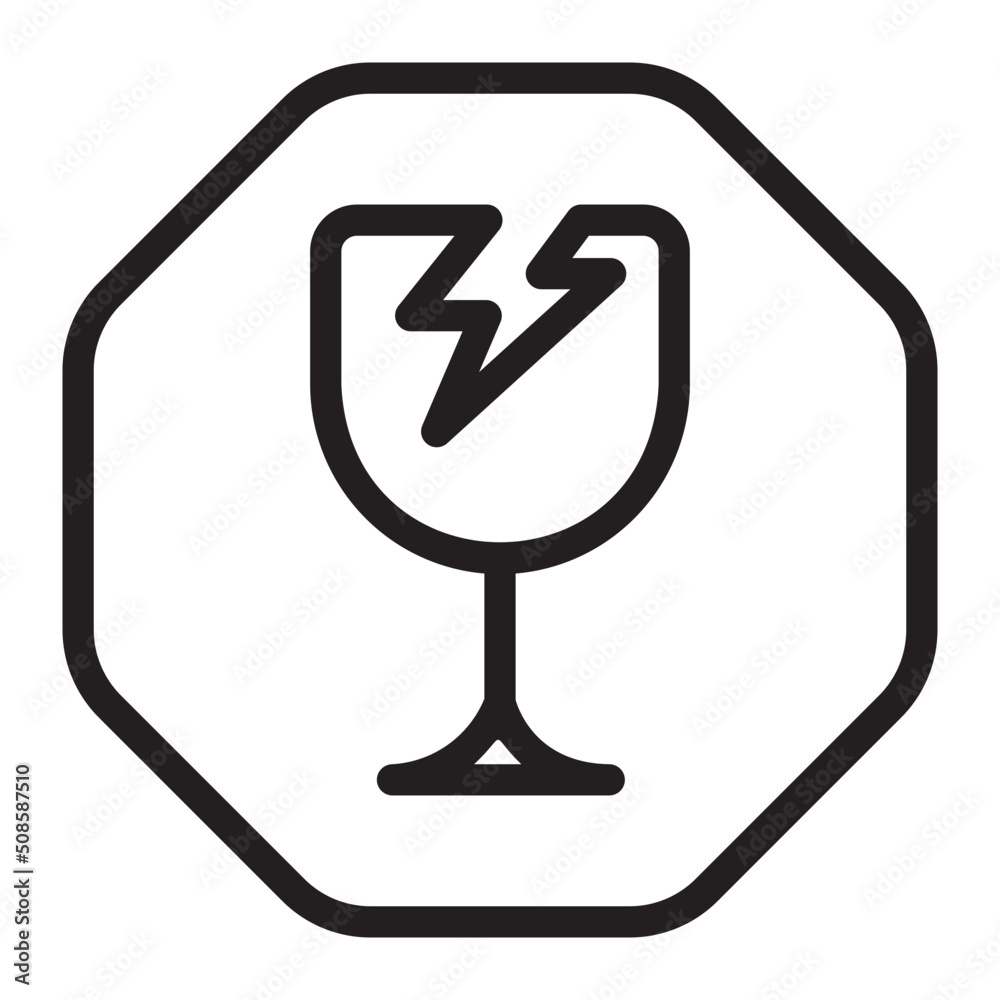 fragile line icon fragile line icon