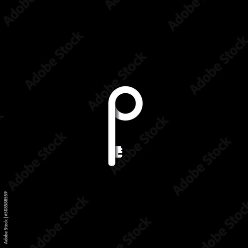 white and black key logo illustration