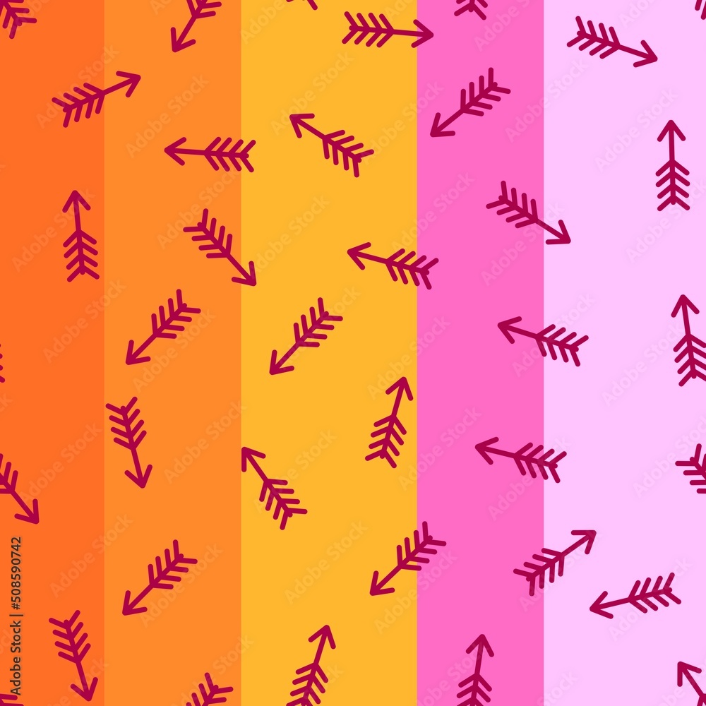 Fototapeta premium Summer stripes seamless arrows pattern for fabrics and packaging and gifts and linens and kids and wrapping paper