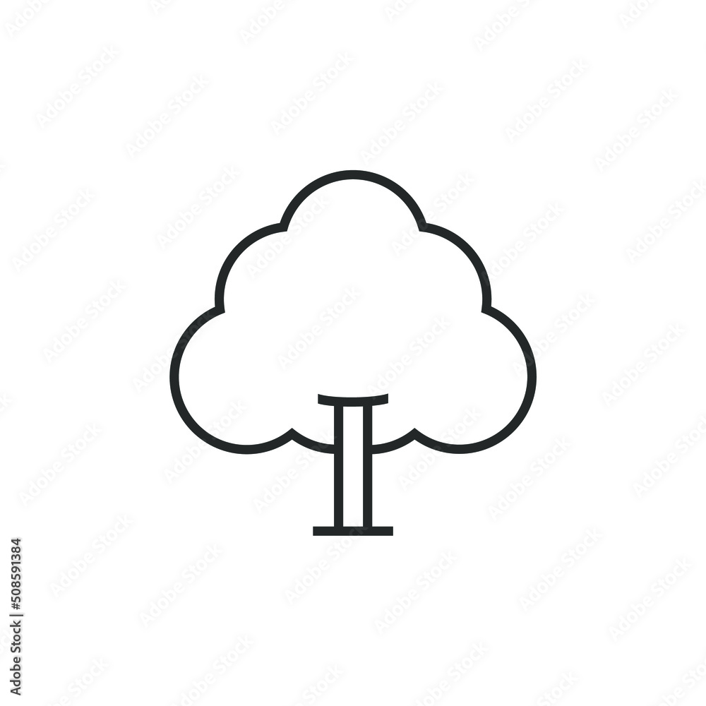 simple tree icon on white background simple tree icon on white background