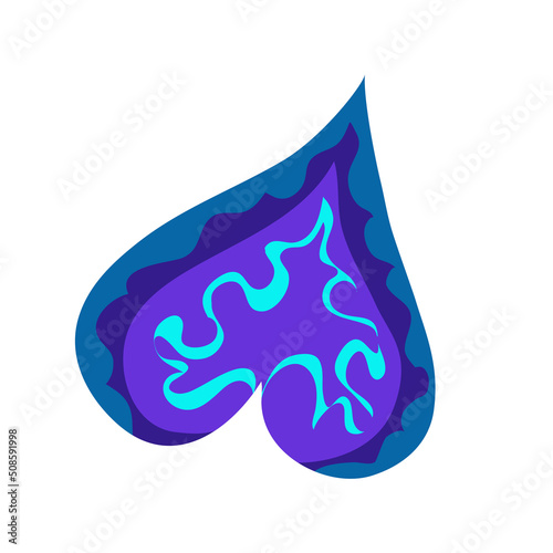 Neon floral isolated for textile design. neon jungle in blue, pink and purple color. Modern exotic design. Bright botanical summer motif