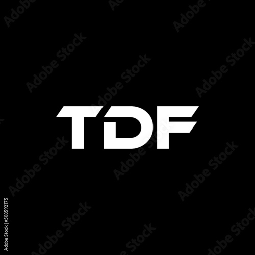 TDF letter logo design with black background in illustrator, vector logo modern alphabet font overlap style. calligraphy designs for logo, Poster, Invitation, etc.
