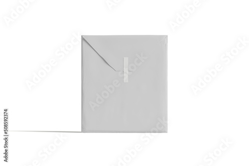 front view blank paper brand box packaging mockup illustration 3d render isolated on white background