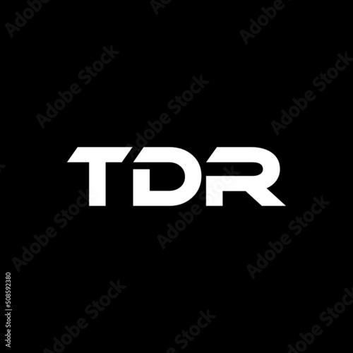 TDR letter logo design with black background in illustrator, vector logo modern alphabet font overlap style. calligraphy designs for logo, Poster, Invitation, etc. photo