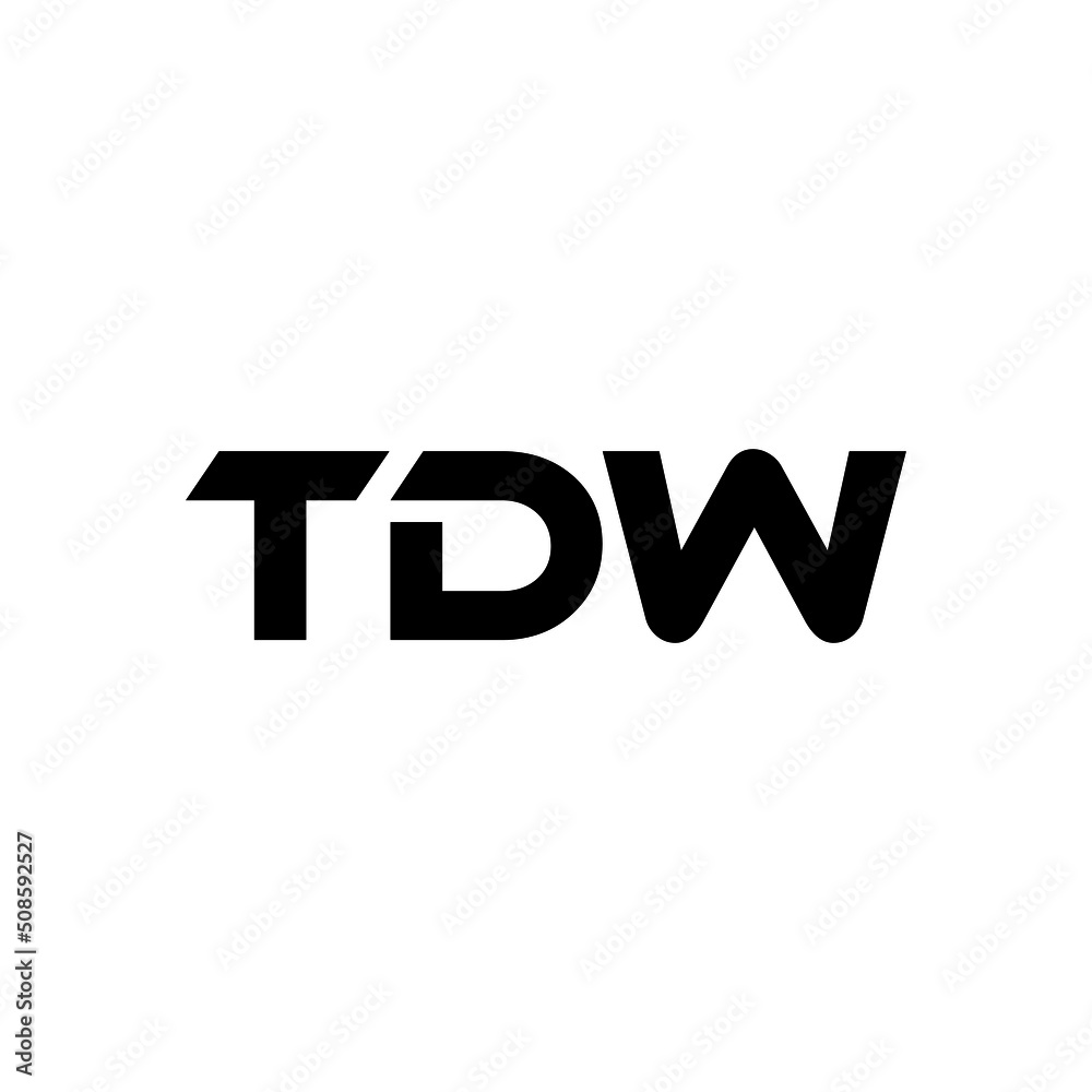 TDW letter logo design with white background in illustrator, vector logo modern alphabet font overlap style. calligraphy designs for logo, Poster, Invitation, etc.