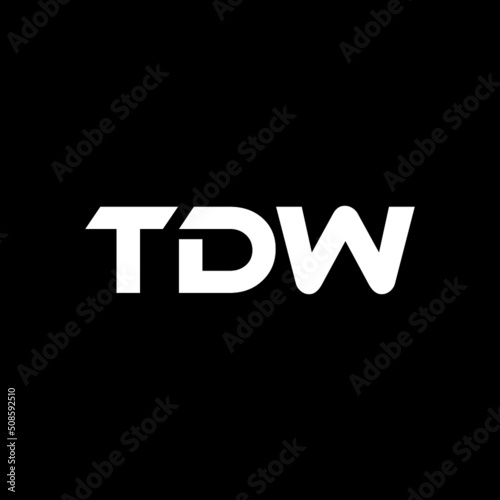 TDW letter logo design with black background in illustrator, vector logo modern alphabet font overlap style. calligraphy designs for logo, Poster, Invitation, etc.