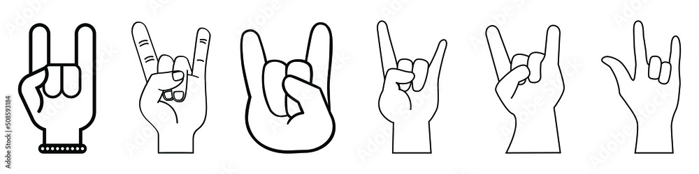 Rock Hand icon vector set. rock and roll illustration sign collection. rock concert symbol or logo. Rock Hand icon vector set. rock and roll illustration sign collection. rock concert symbol or logo.
