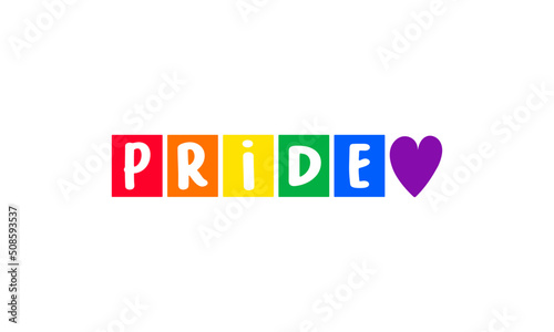Cute LGBT pride word message paper cut background vector design.