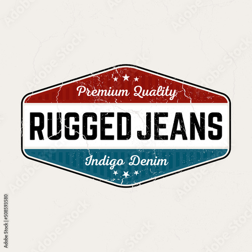 Rugged Jeans - Tee design for printing