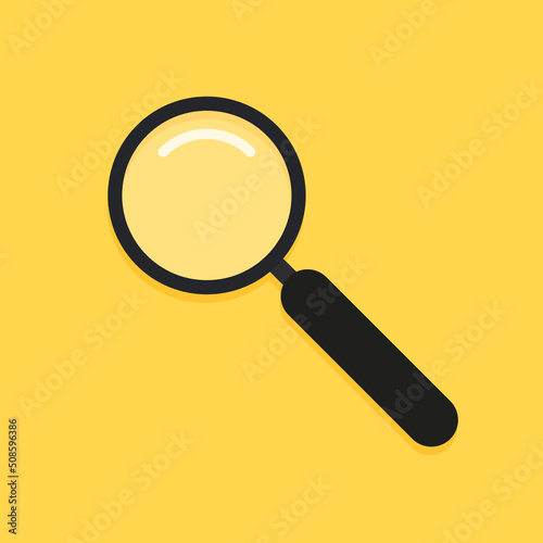 Magnifying glass icon. Discovery lens. Loupe. Vector line icon for Business and Advertising