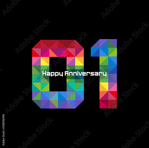 Vector abstract, modification number 01 for symbol or icon celebration one year happy  anniversary.