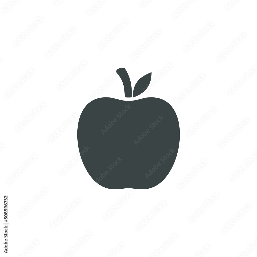 simple apple fruit icon on white background simple apple fruit icon on white background