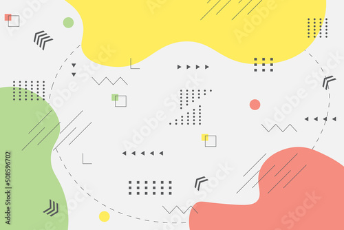Curve background with memphis element