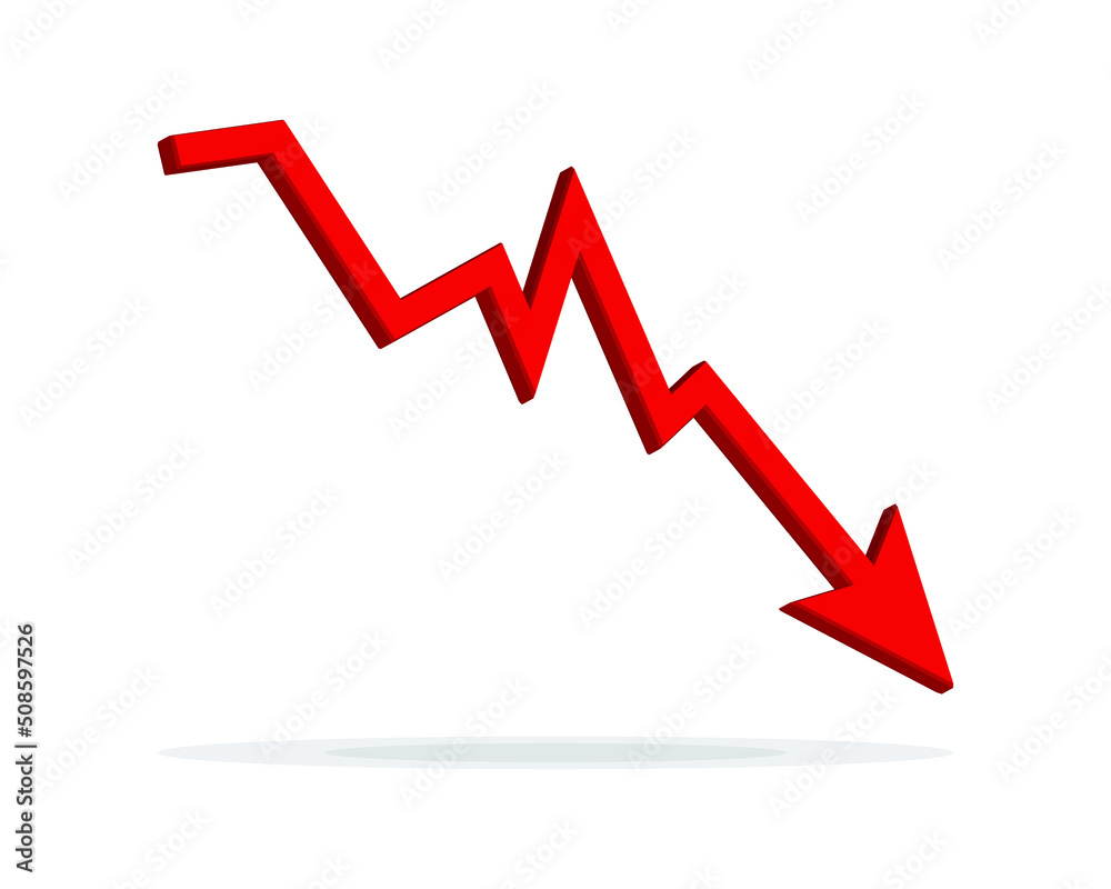Red arrow going down stock icon on white background. flat style. Bankruptcy, financial market crash icon for your web site design, logo, app, UI. graph chart downtrend symbol. chart going down sign.
Red arrow going down stock icon on white background. flat style. Bankruptcy, financial market crash icon for your web site design, logo, app, UI. graph chart downtrend symbol. chart going down sign.